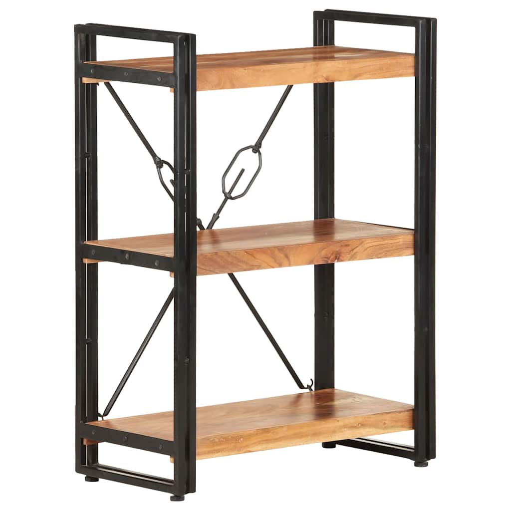 3-Tier Bookcase Brown Height 80 cm 60 cm Solid acacia wood