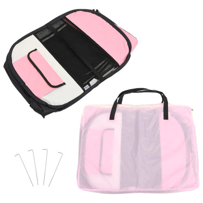 vidaXL Foldable Dog Playpen with Carrying Bag Pink 110x110x58 cm