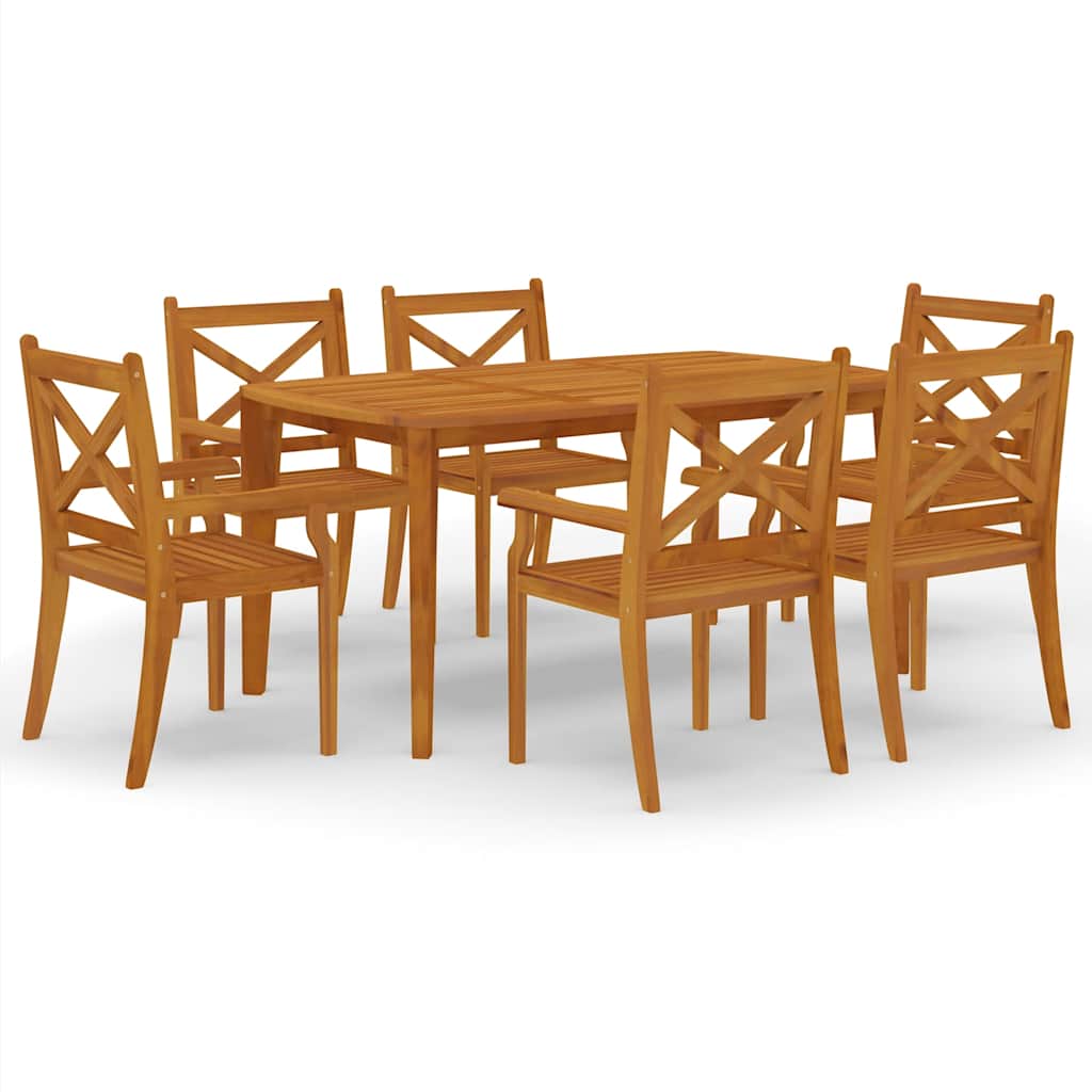 vidaXL 7 Piece Garden Dining Set Solid Wood Acacia 2