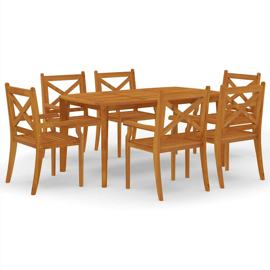 vidaXL 7 Piece Garden Dining Set Solid Wood Acacia 2