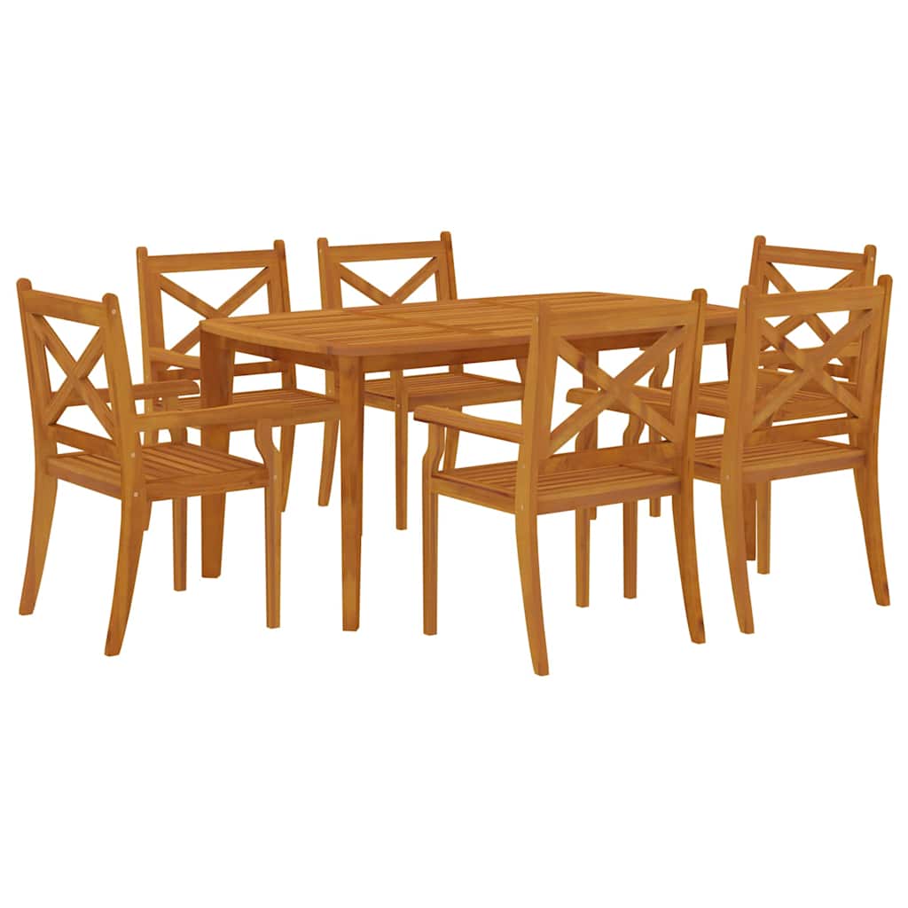 vidaXL 7 Piece Garden Dining Set Solid Wood Acacia 3