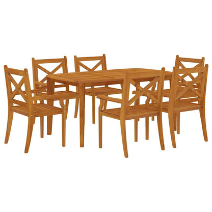 vidaXL 7 Piece Garden Dining Set Solid Wood Acacia 3