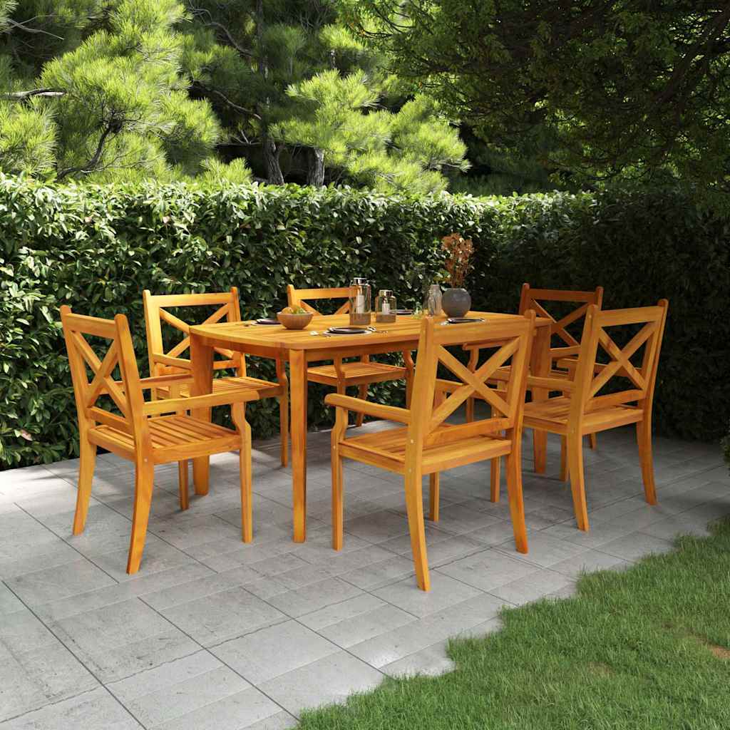 vidaXL 7 Piece Garden Dining Set Solid Wood Acacia 1
