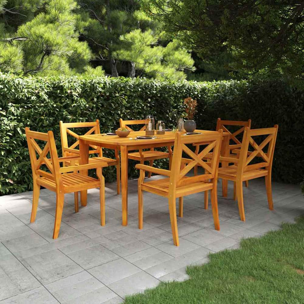 vidaXL 5 Piece Garden Dining Set Solid Wood Acacia