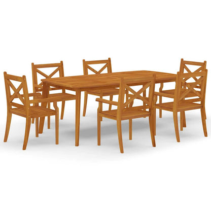 vidaXL 7 Piece Garden Dining Set Solid Wood Acacia 2
