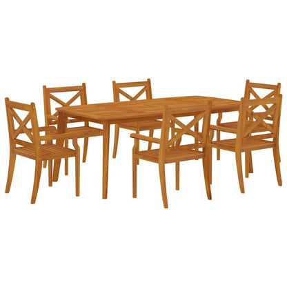 vidaXL 7 Piece Garden Dining Set Solid Wood Acacia 3