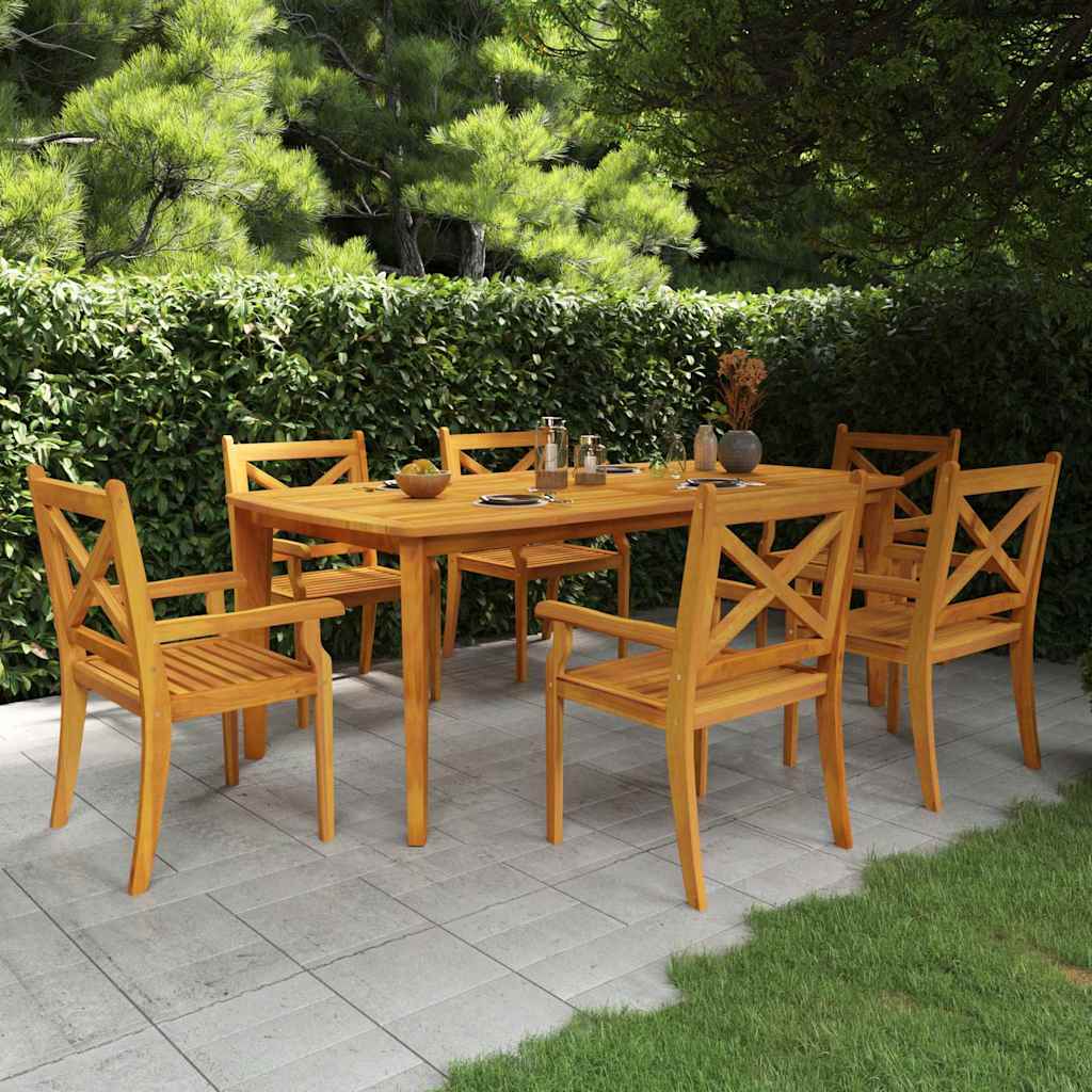 vidaXL 7 Piece Garden Dining Set Solid Wood Acacia 1