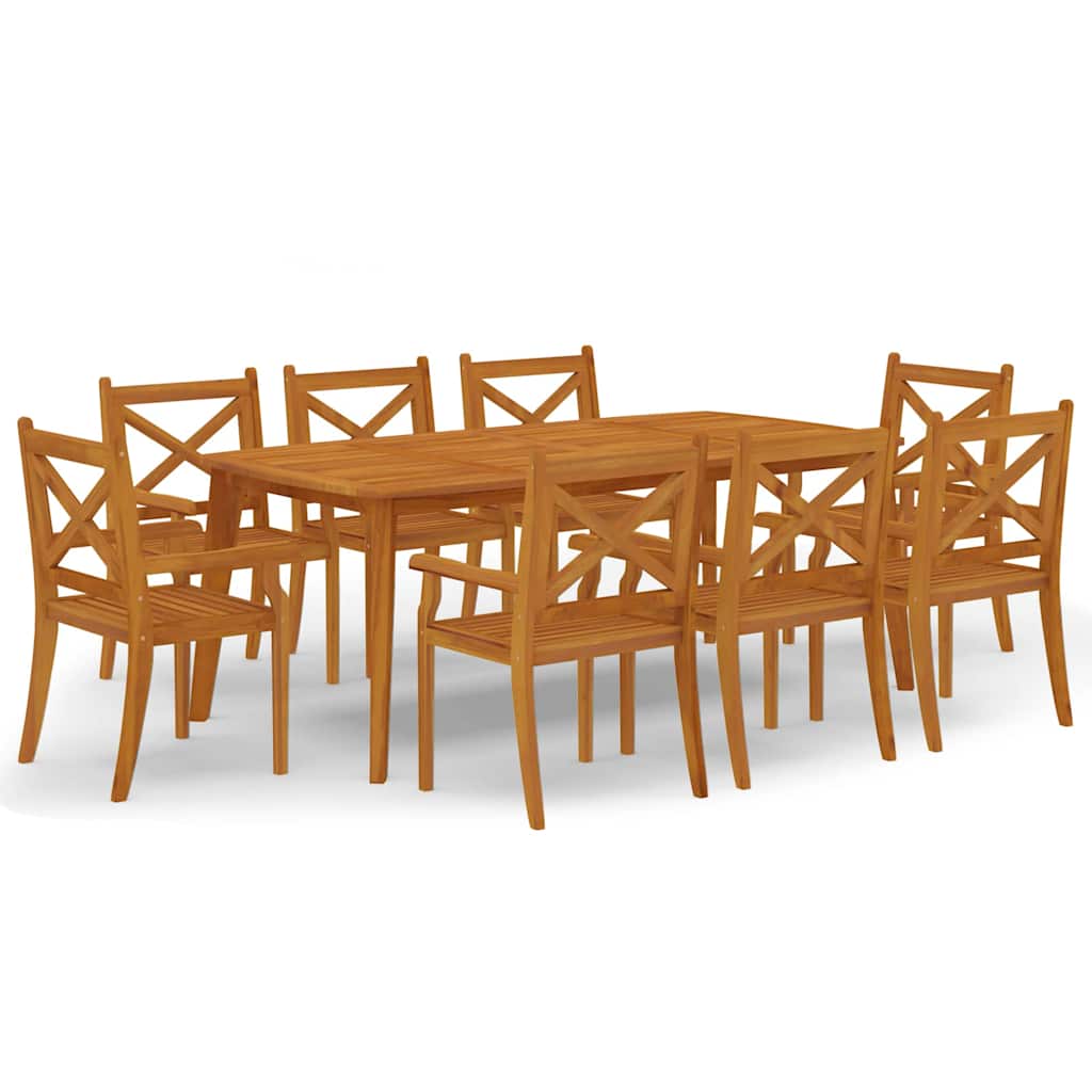vidaXL 9 Piece Garden Dining Set Solid Wood Acacia 2