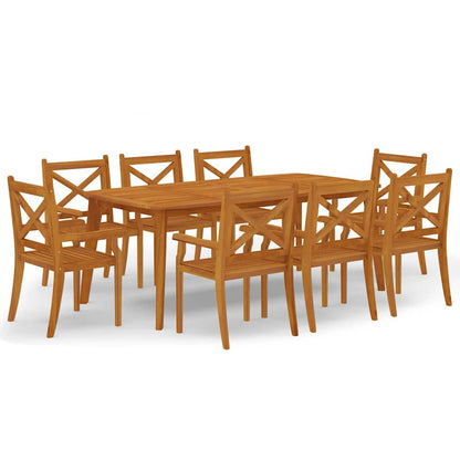 vidaXL 9 Piece Garden Dining Set Solid Wood Acacia 2