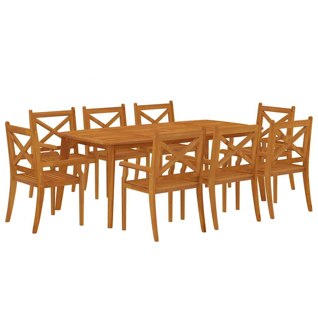 vidaXL 9 Piece Garden Dining Set Solid Wood Acacia 3