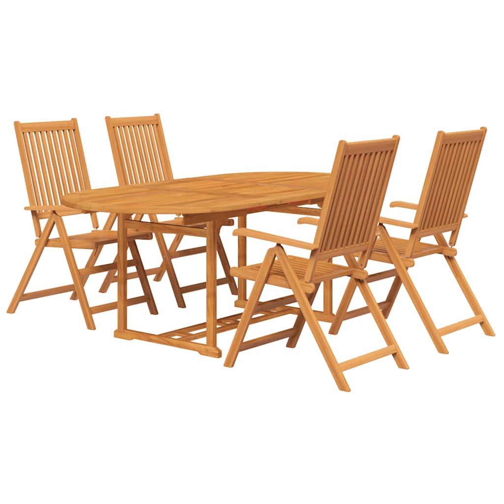 vidaXL 5 Piece Garden Dining Set Solid Acacia Wood 150-200 cm 3