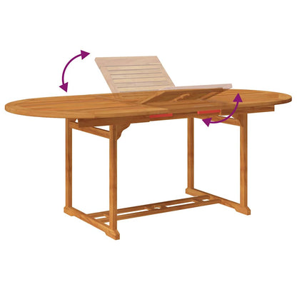vidaXL 5 Piece Garden Dining Set Solid Acacia Wood 150-200 cm 5