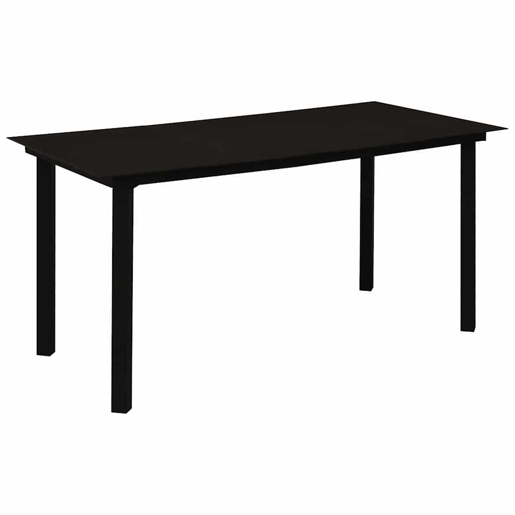vidaXL 7 Piece Outdoor Dining Set PVC Rattan Black 2