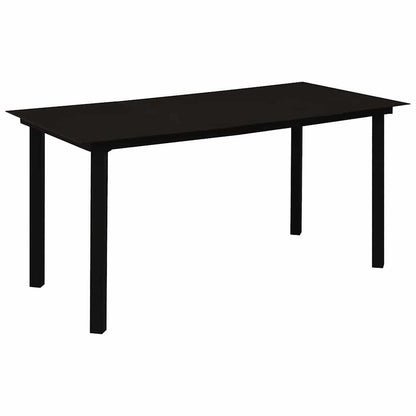 vidaXL 7 Piece Outdoor Dining Set PVC Rattan Black 2