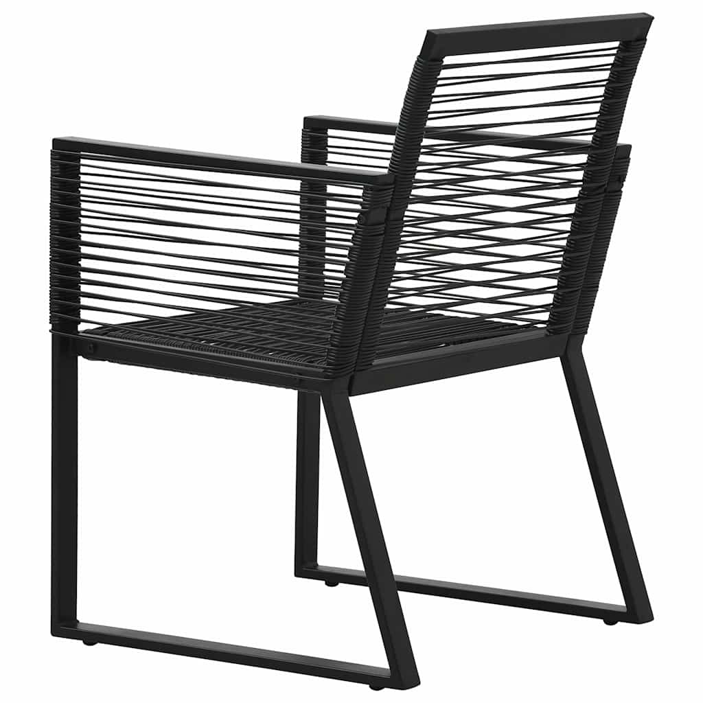 7 Piece Outdoor Dining Set PVC Rattan Black 6