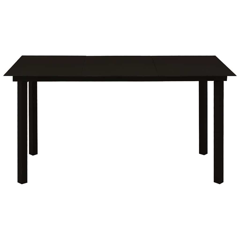 vidaXL 7 Piece Outdoor Dining Set PVC Rattan Black 3