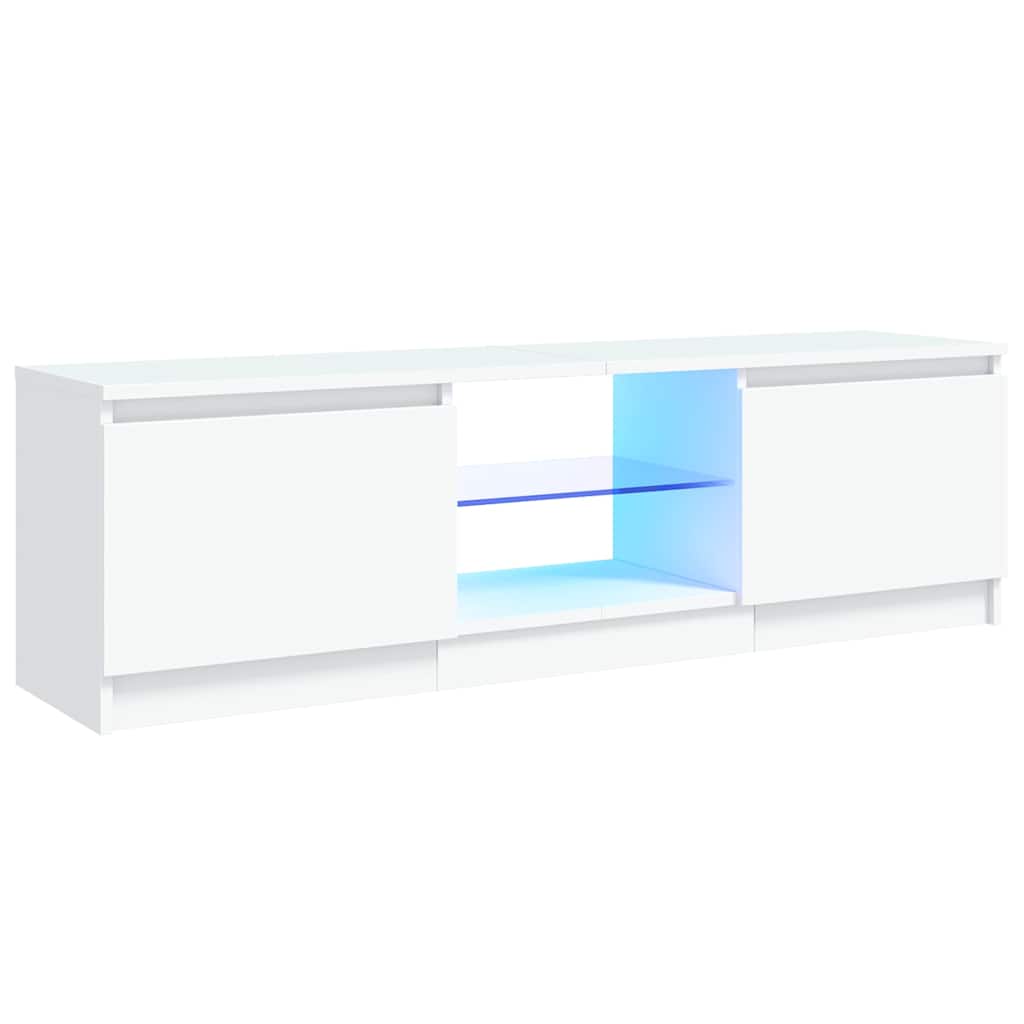 TV Cabinet with LED Lights White 120 cm 30 cm