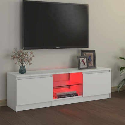 TV Cabinet with LED Lights White 120 cm 30 cm