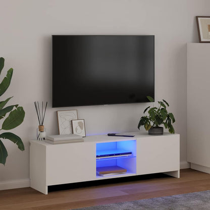 TV Cabinet with LED Lights White 120 cm 30 cm