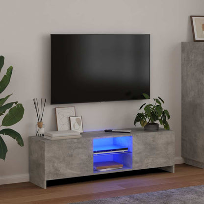 TV Cabinet with LED Lights Concrete grey 120 cm 30 cm