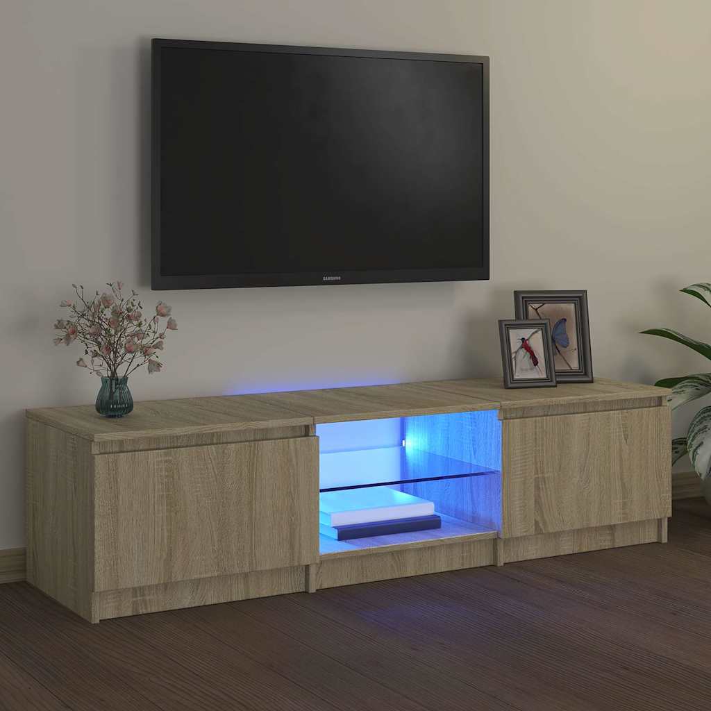 TV Cabinet with LED Lights Sonoma oak 140 cm 40 cm