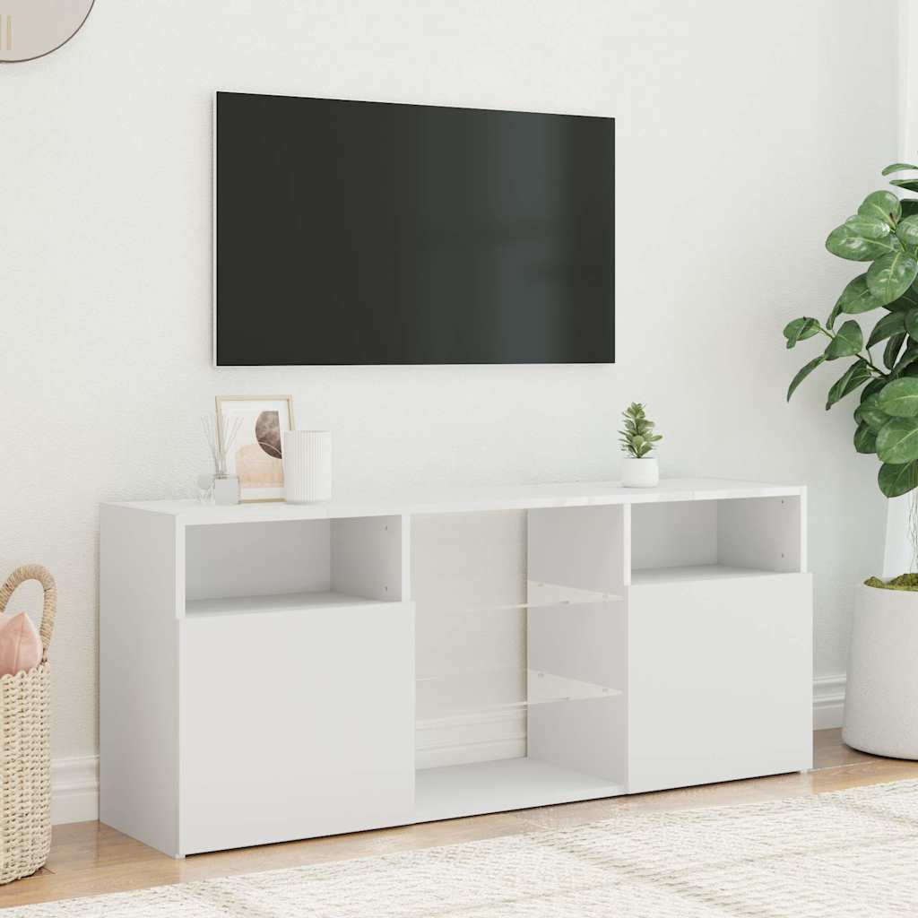 TV Cabinet with LED Lights 120x30x50 cm White