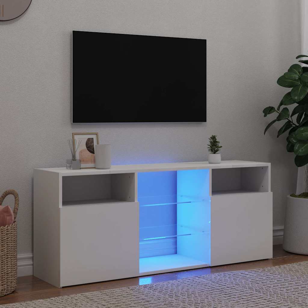 TV Cabinet with LED Lights 120x30x50 cm White