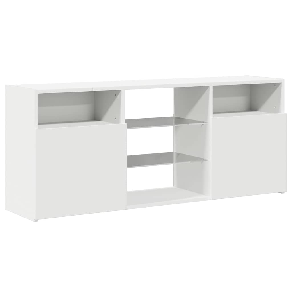 TV Cabinet with LED Lights 120x30x50 cm White