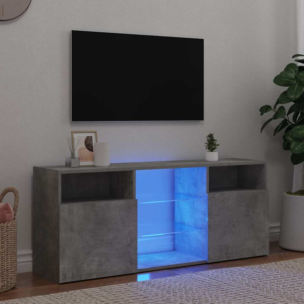 TV Cabinet with LED Lights 120x30x50 cm Concrete grey