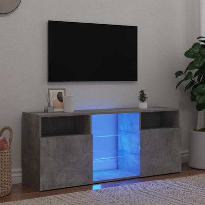 TV Cabinet with LED Lights 120x30x50 cm Concrete grey