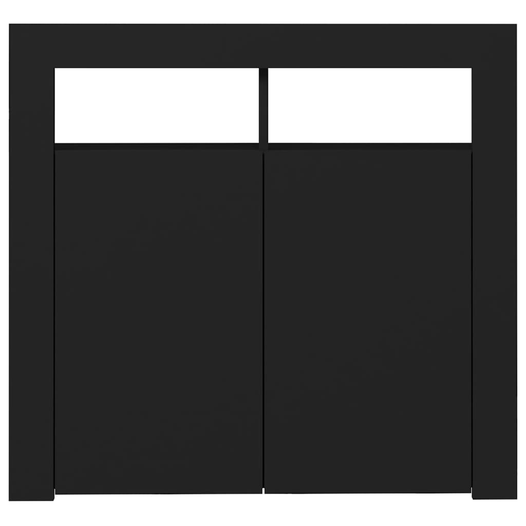 vidaXL Sideboard with LED Lights Black 80x35x75 cm