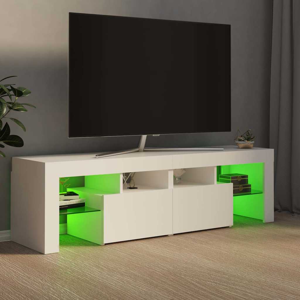 TV Cabinet with LED Lights 140x36,5x40 cm White