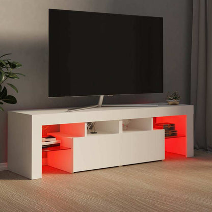TV Cabinet with LED Lights 140x36,5x40 cm White