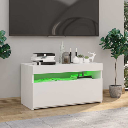 TV Cabinet with LED Lights 75x35x40 cm White