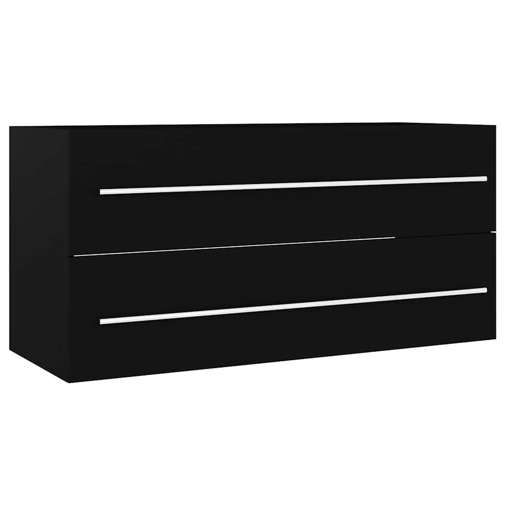 Sink Cabinet 100x38.5x48 cm Engineered Wood Black