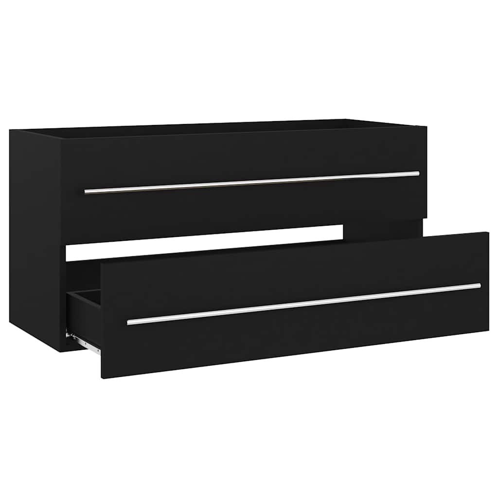 Sink Cabinet 100x38.5x48 cm Engineered Wood Black
