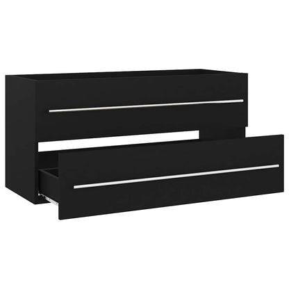 Sink Cabinet 100x38.5x48 cm Engineered Wood Black