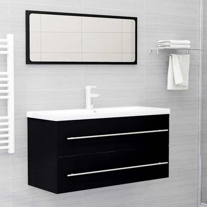 Sink Cabinet 100x38.5x48 cm Engineered Wood Black