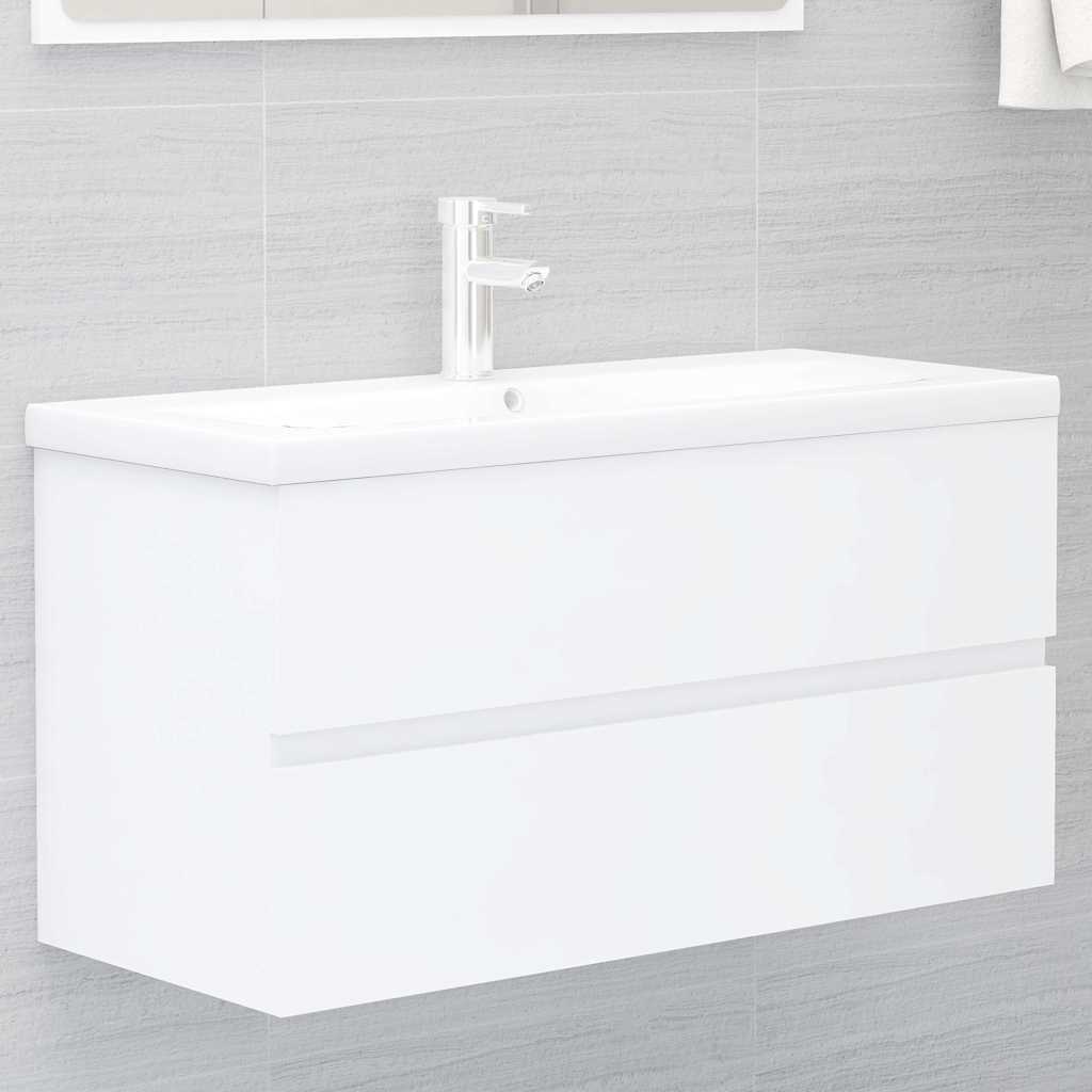 Sink Cabinet 90x38.5x45 cm Engineered Wood White