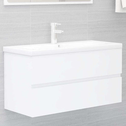 Sink Cabinet 90x38.5x45 cm Engineered Wood White