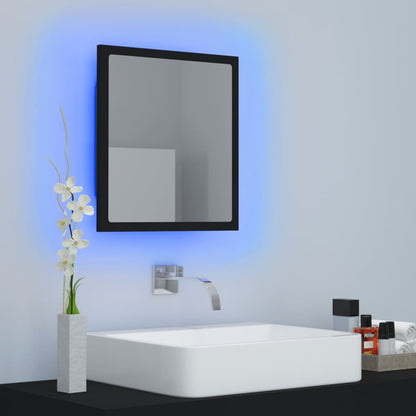 vidaXL LED Bathroom Mirror Black 40x8.5x37 cm Acrylic