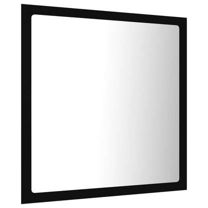 vidaXL LED Bathroom Mirror Black 40x8.5x37 cm Acrylic