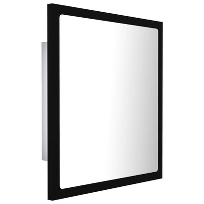 vidaXL LED Bathroom Mirror Black 40x8.5x37 cm Acrylic