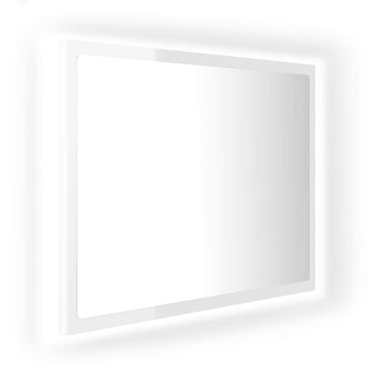 vidaXL LED Bathroom Mirror High Gloss White 60x8.5x37 cm Acrylic