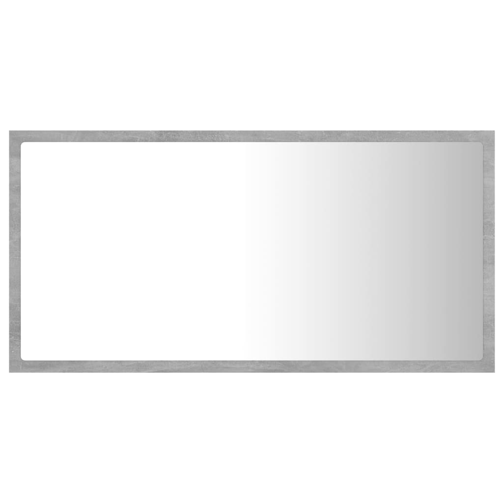 vidaXL LED Bathroom Mirror Concrete Grey 80x8.5x37 cm Acrylic