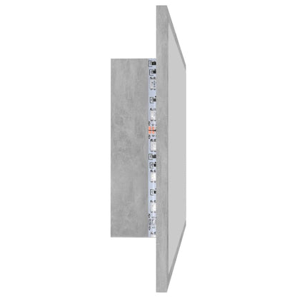 vidaXL LED Bathroom Mirror Concrete Grey 80x8.5x37 cm Acrylic