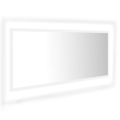 vidaXL LED Bathroom Mirror White 100x8.5x37 cm Acrylic