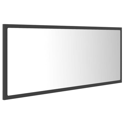 vidaXL LED Bathroom Mirror Grey 100x8.5x37 cm Acrylic