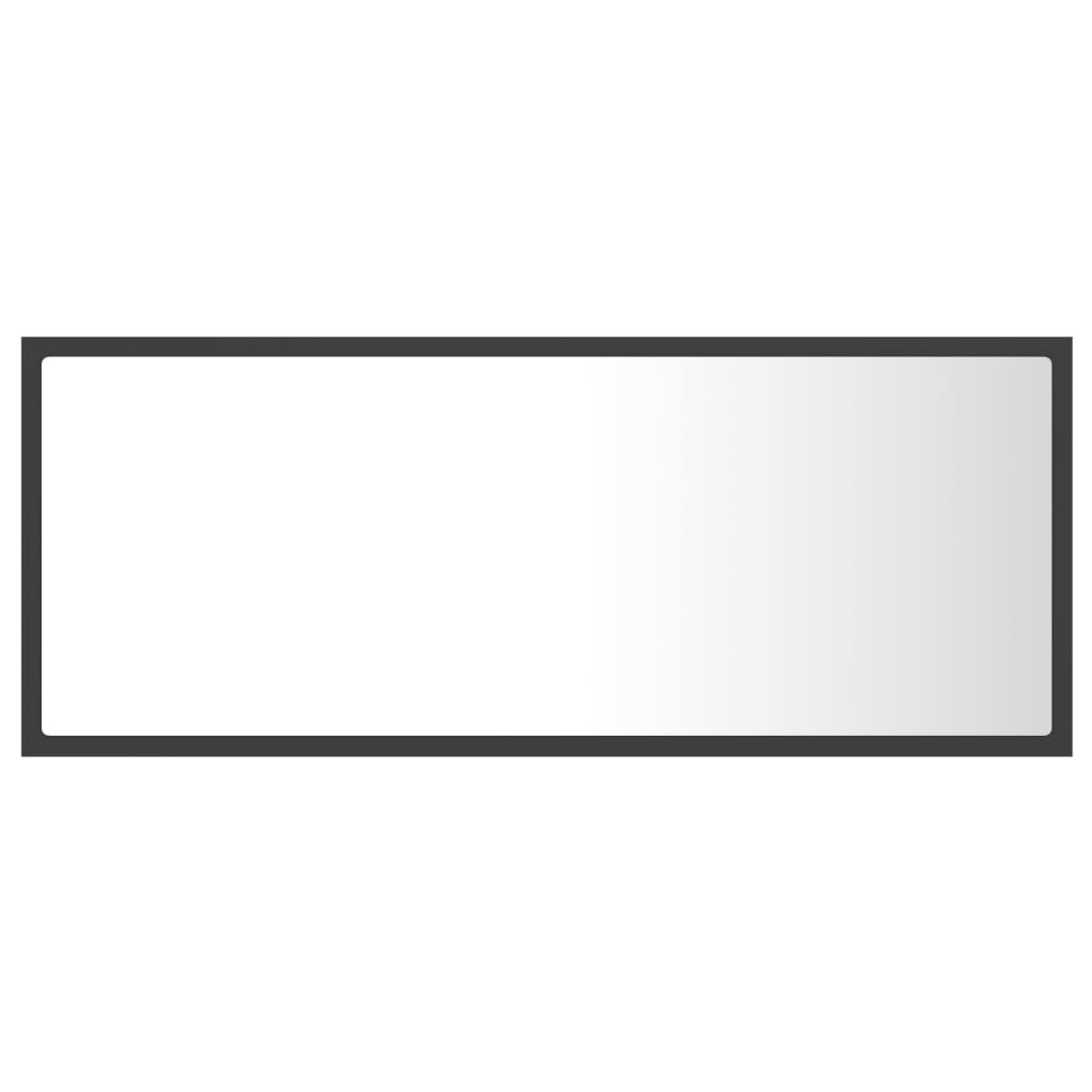 vidaXL LED Bathroom Mirror Grey 100x8.5x37 cm Acrylic