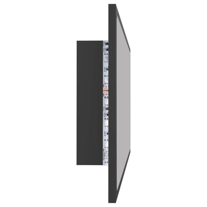 vidaXL LED Bathroom Mirror Grey 100x8.5x37 cm Acrylic